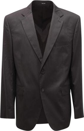 Paoloni Wol/zijden pak met vest - Heren - Blazers - Zwart - 3XL - Wol - Jassen
