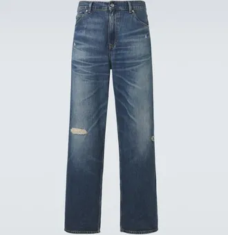 Our Legacy Vast Cut distressed wide-leg jeans