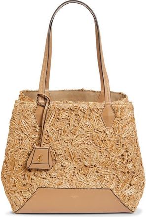 Jimmy Choo London Medium Diamond Raffia Tote in Natural/gold at Nordstrom