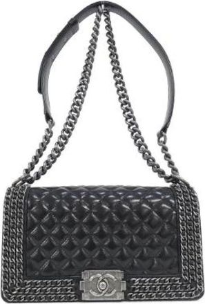 Chanel Pre-owned Boy Calf Shoulder Bag - - Pre-owned - Donna - Nero - ONE SIZE