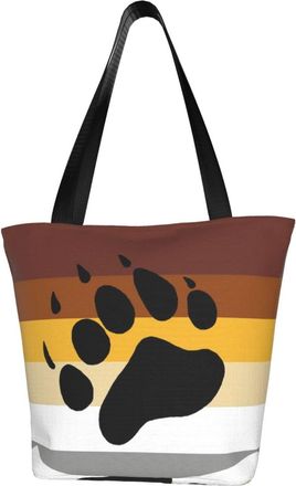 AOOEDM Tote Bag Lgbt Gay Pride Flag Bear Shopping Bags Small Reusable Market Bag Beach Tote Bags Travel Totes