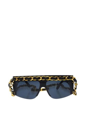 Chanel 1990-2000s chain-link sunglasses - Black