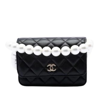 Chanel Pre-owned Quilted Mini Crossbody - Dames - Pre-owned - Zwart - Maat: ONE Size Leer