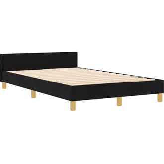 vidaXL Estructura De Cama Con Cabecera Negro 120 X 200 Cm Tela Vidaxl