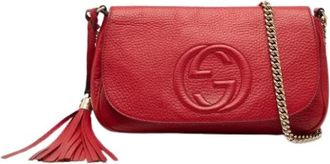 Gucci Pre-owned Vintage Crossbody Bag - Dames - Vintage Schoudertas - Rood - ONE Size - Leer - Vintage