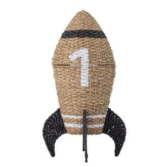 Bloomingville Cesta con tapa de hierba marina beige H68.5