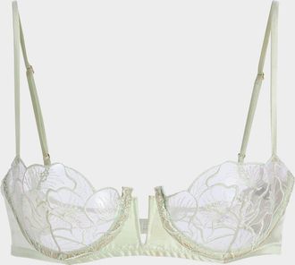 Kiki De Montparnasse Calla Lily Embroidered Balconette Bra