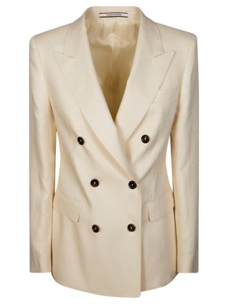 Tagliatore Structured Double Breasted Linen Blazer