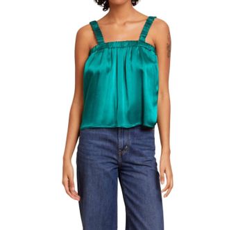Nation Ltd Rivka Tank With Elastic Detail In Emerald