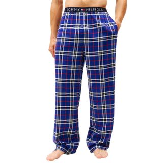 Tommy Hilfiger Flanellen pyjamabroek met ruitmotief voor heren (Blauw)