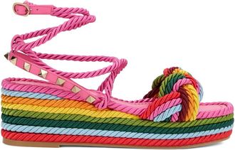 Valentino Garavani rope-detail platform sandals - Pink