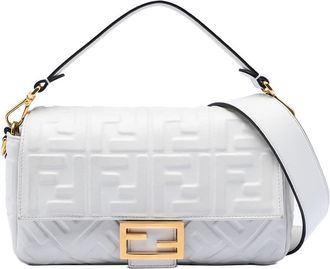 Fendi Pre-owned Fendi Zucca Embossed Leather Baguette Satchel 8BR600-A72V-199-10429