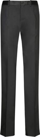 Dolce & Gabbana Zwarte Straight-Cut Broek Elegante Stijl - Heren - Nette broeken - Zwart - M - Wol - Broeken