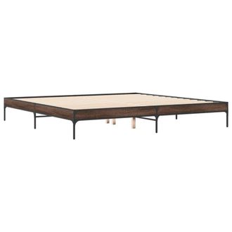 Berkfield Home Durable Bed Frame without Mattress Brown Oak 200x200 cm