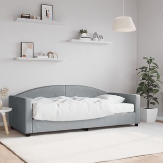 vidaXL Sof&aacute; Cama Con Colch&oacute;n Tela Gris Claro 90x190 Cm Vidaxl