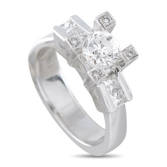 Luxury Bazaar 18K White Gold 1.36ct Diamond Ring MF27-070826