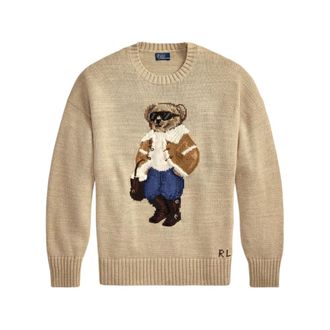 Ralph Lauren Su&eacute;ter de cuello redondo Winter Polo Bear - Knitwear - Mujer - Beige - M