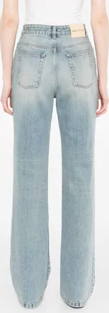 Alexander McQueen Womens Jeans Straight-Leg Light Blue Cotton