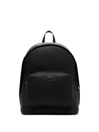 Burberry logo-plaque leather backpack - Black