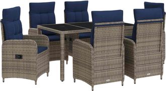 vidaXL Juego De Comedor Para Exteriores 7 Uds. Rat&aacute;n Sint&eacute;tico Vidaxl