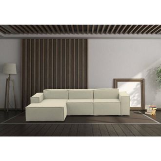 Talamo Italia Talamo Italia - Sof&aacute; Fijo Jessica, Sof&aacute; Modular 3 Plazas Pen&iacute;nsula Izquierda, 100% Made In Italy, Sof&aacute; Moderno En Tela, Cm 300x170h70, Beige, Con Emba