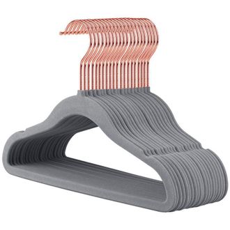 OEM 20 Perchas Antideslizantes De Terciopelo Gris/rosa (vestidos/trajes)
