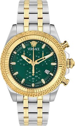 Versace Fornax Chronograph Bracelet Watch, 43mm in Two Tone at Nordstrom