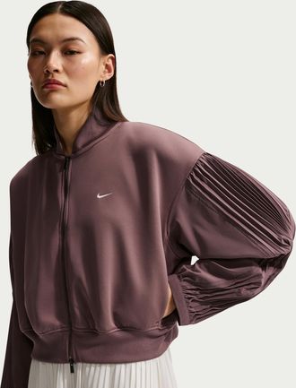 Nike Womens Nike Sportswear Pleated Sleeve Jacket in Purple | IQ0436-502