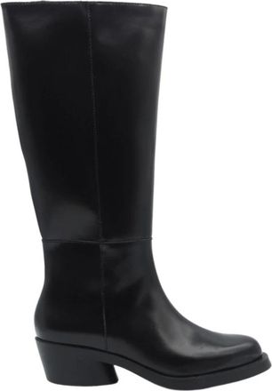 Camper Zwarte glanzende leren laarzen - Dames - Cowboylaarzen - Zwart - 36 EU - Leer - Schoenen