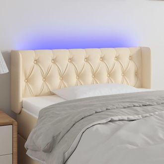 vidaXL Cabecero Con Led De Tela Crema 103x16x78/88 Cm Vidaxl
