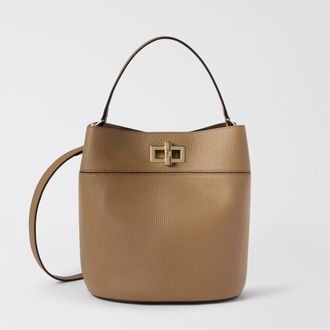 Furla Amelia Borsa A Secchiello S Toffee Marrone Pelle Di Vitello Granata Donna