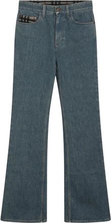 Burberry Doria CHK Jeans - Dames - Flared Jeans - Blauw - W26 - Katoen - Jeans