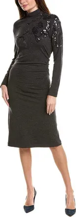 Brunello Cucinelli Anthracite Virgin Wool Sequin Dress, Size X-Small