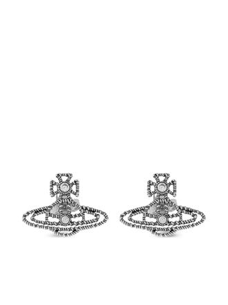 Vivienne Westwood orb crystal-embellished earrings - women - Brass - One Size - Silver