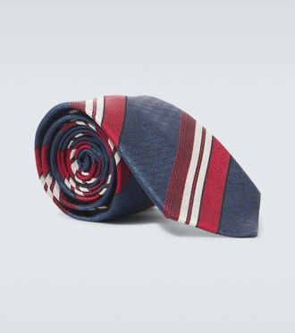 Valentino Garavani Valentie striped silk jacquard tie