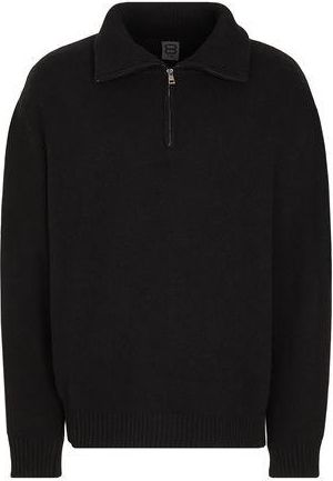 8 by YOOX WOOL BLEND KNIT HALF ZIP JUMPER
