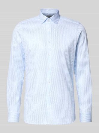 Olymp Level 5 Slim Fit Businesshemd aus Baumwoll-Mix mit Kentkragen in Bleu, Größe 38