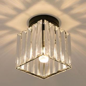 Trade Shop Trade Shop - Copy Of Plafoniera Lampadario Da Soffitto A Cilindro Oro E27 Moderno Cristallo Luce Led 00688