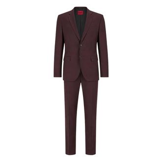 HUGO BOSS Hugo, Single Breasted Suits, male, Purple, Size: 3XL Arti-Hesten253X Suit