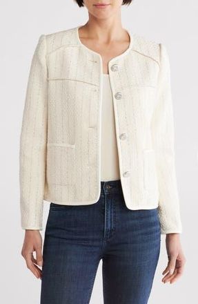Rag & Bone Mira Collarless Tweed Jacket in Ivory/Silver at Nordstrom Rack, Size X-Small