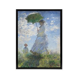 Artery8 Madame Monet & Her Son Claude Monet Vintage Framed Canvas Wall Art | Size: W24 x H32