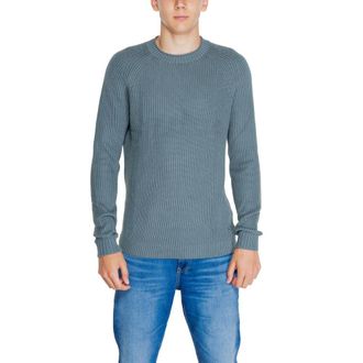 Calvin Klein Jeans Mens Ribbed Crew Neck Sweater - Marine Cotton - Size EU 48 (Mens)