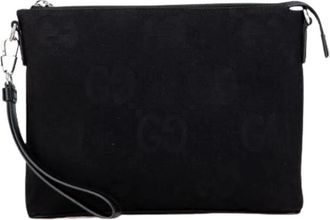 Gucci Pre-owned Clutches, female, Black, Size: ONE SIZE Pre-owned Canvas Clutch