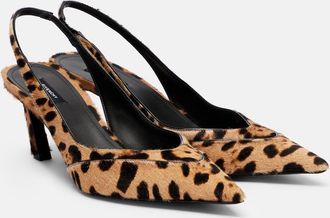 Givenchy Leopard-print calf hair slingback sandals