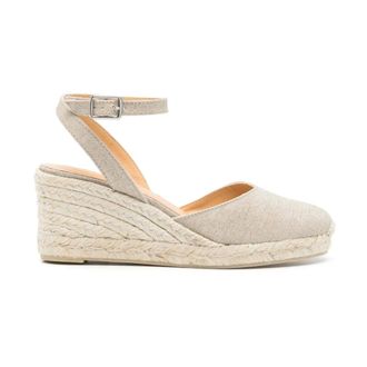 Castaner Wedges, female, Beige, Size: 11 US Tauoe Buckle-Fastening Ankle Strap Mid Wedge Heel
