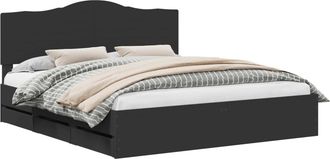 vidaXL Estructura De Cama Negro 180 X 200 Cm Madera Ingenieril Vidaxl