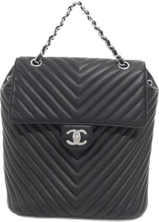 Chanel Black Leather Backpack (Pre-Owned)