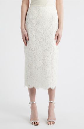 LoveShackFancy Ilse Lace Midi Skirt in Ivory at Nordstrom, Size 12