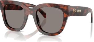 Prada PR C04S Vierkante Zonnebril - Dames - Zonnebrillen - Bruin - 52 MM - Accessoires