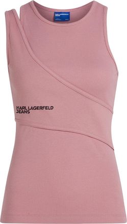 Karl Lagerfeld layered-detail top - women - Organic Cotton/Elastane - S - Pink